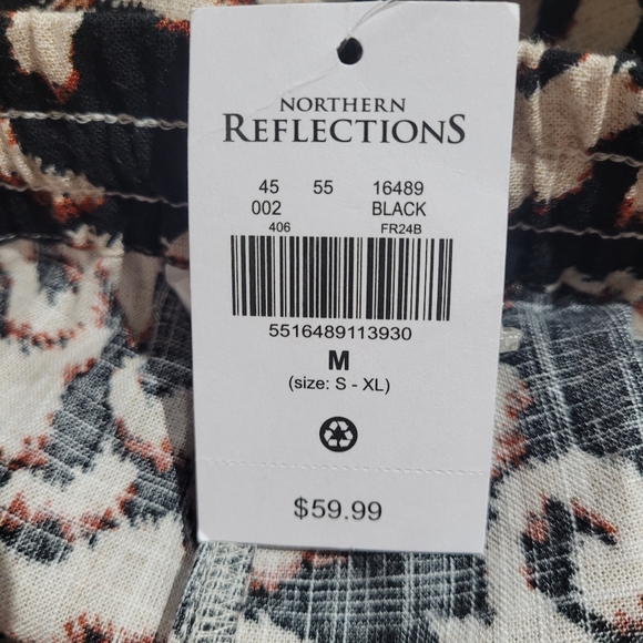 Northern Reflections Women's Printed Linen Blend Coord Set Vacation Resort NEW - Picture 15 of 15